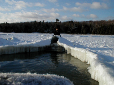 Elisabeth on ice bridge