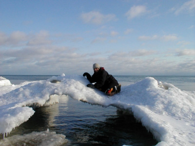 Jon on ice bridge