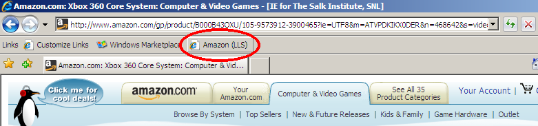 Using the bookmarklet